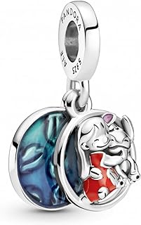 Disney Lilo & Stitch Dangle Charm Bracelet - Sterling Silver Clasp - Cubic Zirconia Gem - Ideal for Women - Family Design