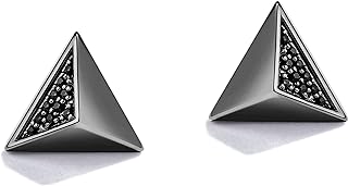 Jewelili Star Wars Fine Jewelry Dark Armor Men's/Women's Studs Black Diamond Accent Silver with Black Rhodium