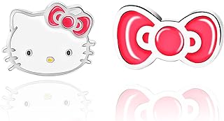 Sanrio Hello Kitty Womens Mismatched Stud Earrings - Sterling Silver Hello Kitty Earrings - Officially Licensed