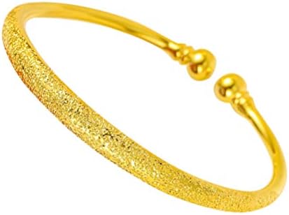 USHOBE Gold Detail Bracelet Thin Open Cuff Bracelets Adjustable Golden Bracelet Yellow Gold Bangle Luxury Bracelets Pride Best Friend Expandable Bangle Gifts (6n Babysbreath Style)