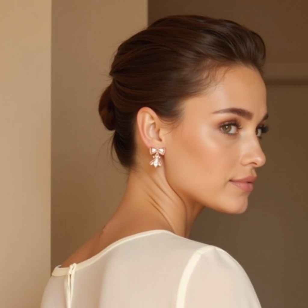 Schleifenohrringe Roségold