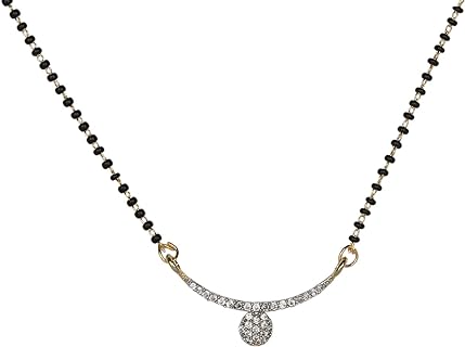 Efulgenz Indian Bollywood Traditional Gold Tone American Diamond CZ Mangalsutra Pendant Necklace Jewelry for Women