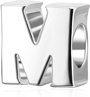 925 Sterling Silver Letter Initial A-Z Alphabet Charm Bead Fits Pandora Charms Bracelet,Necklace Jewelry Gift for Valentine's Day
