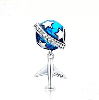 ABAOLA Plane/Airplane Charm 925 Sterling Silver Travel Flight Beads fit Fashion bracelets & Necklaces