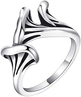Jude Jewelers Retro Vintage Stainless Steel Triple Mushroom Style Wedding Statement Anniversary Cocktail Party Ring