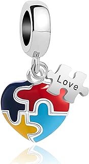 Support Autism Puzzle Clasp Bracelet Charm for Women and Girls - Perfect Gift for Family and Friends on Birthdays and Anniversaries - Compatible with Pandora Bracelets, No Metal or Gemstone, Origin: Taiwan
