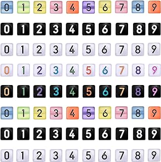 WenRity Acrylic Number Beads for DIY Jewelry - 500 Multi-colored Square Beads with Arabic Numerals, Ideal for Bracelets, Necklaces, Keychains