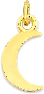Solid 10k Gold Cresent Moon Microcharm, Mini Cute Charm Celestial Astrology Jewelry with Clasp