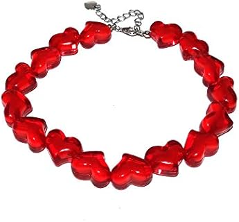 Crystal heart necklace for Valentine's Day acrylic Beads love necklace for women and girls