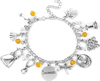 USA-Made 9.8" Adjustable Link Chain Charm Bracelet, Inspired by Stranger Things, with Lobster Claw Clasp, Ideal for Women - Silver Lucky Design by BlingSoul