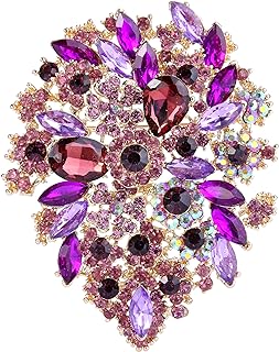 EVER FAITH Women's Austrian Crystal Vintage Style Flower Leaf Cluster Brooch Pendant
