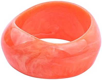 COLORFUL BLING Acrylic Cute Transparent Candy Geometric Tortoiseshell Chunky Cuff Bangle Mottled Wide Chunky Cuff Bracelet for Women Girls Statement Jewelry