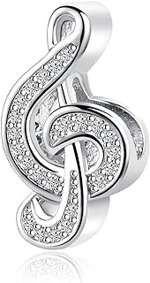 QeenseKc Music Note Hand Gesture Victory V charm Bead Graduation Gift for Pandora Charm Bracelet