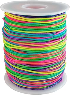 Esffaci Rainbow Elastic String Clasp for Stunning Pony Bead Necklaces, Colorful Strength in Jewelry Crafting, Perfect for DIY Bracelets, Hair Braids and More