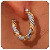 Bold Stainless Steel Hoop Earrings for Women with Trendy Gold and Silver Two-Tone Designs, Perfect for a Fashionable Statement