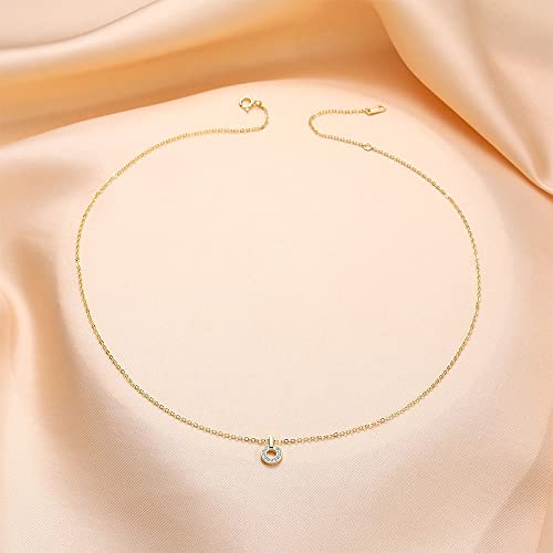 925 Sterling Silver CZ Cubic Zirconia 6.8MM Inner Circular Necklace Cross Link Chain Thin Link Chain for Women 15-17 Inch