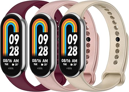 Oumida Bracelet Coloré Ajustable en Silicone Souple pour Xiaomi Mi Band 8, Imperméable et Confortable, Parfait pour le Sport et Tous les Jours, Taille Universelle