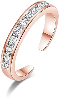 Chic Rose Gold Sither Toe Ring with Zirconia Gem for Women and Girls, Boho Open Finger Ring for Summer, Beach, Party - Ideal Gift