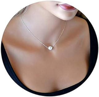 AAAA Single Pearl Choker Sterling Silver Necklace for Women 7-8mm Freshwater Cultured Pearls Wedding Bridesmaids Anniversary 14 16 18 inch