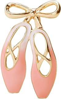 Pin Clasp Ballet Shoes Brooch - Sturdy Base Metal, No Gemstone - Classic Party Accessory for Women, Teens - Elegant for Dances, Ceremonies, Dinners - Perfect Gift