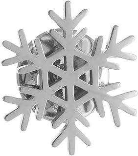Enamel-Alloy Snowflake Brooch with Pin Clasp for Men - Festive Shirt Badge, Lapel Pins - Ideal Christmas Gift