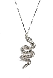 Gold Rhinestone Snake Pendant Necklace Retro Crystal Cobra shaped Necklace Punk Viper Animal Serpent Necklace for Women Jewelry
