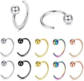 5pairs Mixed colors Ball Huggie Earrings hoop Cartilage Tragus Earrings 316L Stainless Steel Black Silver Gold Small Hoop Earrings