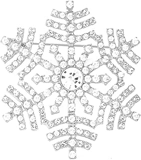 Elegant Snowflake Rhinestone Brooches Fashion Cubic Zirconia Brooch Pin Dress Accessories Chic Wedding Party Lapel Pin Birthday Christmas Graduation Jewelry Winter Holiday Gift for Women Girls