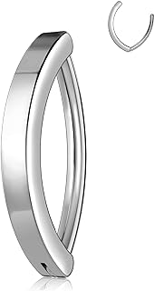 Melighting Titanium Belly Button Rings for Women 14G Belly Rings Clicker G23 Belly Piercing Hoop Reverse Curved Belly Barbell Navel Barbell Body Piercing Jewelry