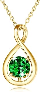 FANCIME Women's Sterling Silver Peridot Birthstone Pendant Necklace with Lobster Claw Clasp, Cable Chain - Fine Jewelry Birthday/Anniversary Gifts for Her (16+2" Extend)