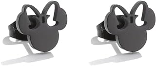 Stainless Steel Mickey Mouse Stud Earrings with Push Back Findings, Ideal for Women and Teen Girls, Minimalist and Cute