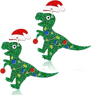 Miss Right Hypoallergenic Dangle Drop Earrings with Push Back, Christmas Themed Asymmetric Design in Stainless Steel, Resin and Zinc - Perfect Holiday Gift for Women and Girls