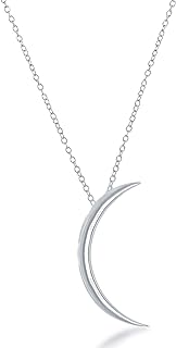 Beaux Bijoux Sterling Silver Crescent Moon Necklace for Women - 14k Gold Plated Silver Half Moon Necklace for Women - Moon Pendant Necklace