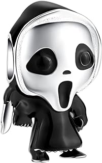 Spooky Halloween Charm Bracelet with Cubic Zirconia in Sterling Silver, Perfect for Pandora Bracelets and Necklaces, UK Origin