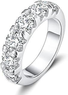 SecreTalk 3.5ct Moissanite Engagement Promise Ring for Women - Diamond Wedding Band 925 Sterling Silver D Color VVS with Certificate of Authenticity