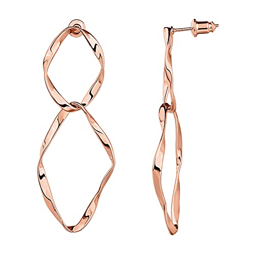 PAVOI 14K Gold Plated Dangle Earrings for Women | Infinity Cute Hanging Hoop Earrings