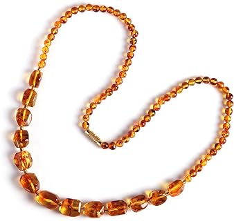 Natural Baltic Amber necklace for Adults Women or Men/Baroque Shape Polished Amber Beads Certified Amber Jewelry