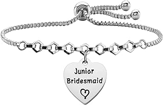 POTIY Junior Bridesmaid Bracelet Bridal Party Gift Wedding Party Jewelry for Maid of Honor Bridesmaid Link Charm Bracelet