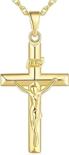 Cross Necklace 14K Gold Cross Necklaces for Women Small Cross Chain Crucifix Necklace Women (Gold)