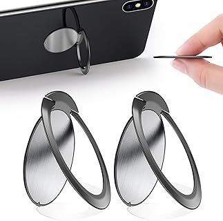 Yuejuhe Accessoire pour Téléphone Portable, Anneau Métal Ultra-Mince 1,8 mm, Rotation à 360°, Adhésif Puissant, pour Tous Smartphones, Hommes et Femmes