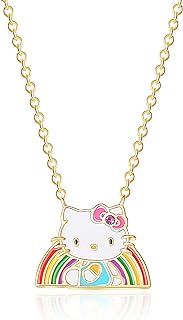 Hello Kitty Sanrio Womens Rainbow Pendant Necklace 18" - 18kt Flash Plated Rainbow Necklace Officially Licensed