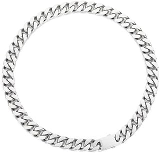 12mm Miami Cuban Link Chain for Men Women 316L Stainless Steel Boys Hiphop Silver Color Choker Necklace 16/18/20/22/24/26 Inches
