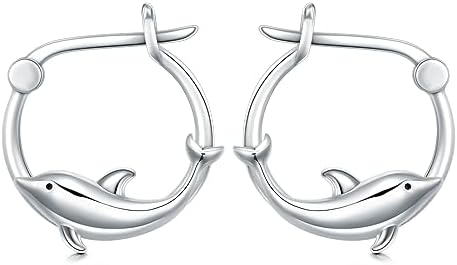 Butterfly/Dolphin/Hummingbird/Sloth/Panda/Paw Earrings Animal Hoop Earrings S925 Sterling Silver Hoop Animal Earrings for Women Girls Huggie Hoop Earrings Jewelry Gifts for Women Girl Wife Mothers Day Gifts Anniversary Birthday