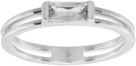 Elegant Silpada Baguette Stack Ring with Cubic Zirconia in Sterling Silver - Size 5