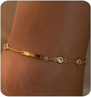 MUMREUES Gold Ankle Bracelets for Women, 14K Gold Anklet for Women Waterproof Initial Anklet Letter Dainty Anklet Bracelets for Women Simple Anklet for Women Gold Jewelry Gift for Her