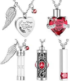 SOITIS Crystal Urn Necklace with C-Link Chain, Cubic Zirconia Gem & Box-With-Tongue Clasp, Stainless Steel Cremation Keepsake for Adult Males, Various Designs