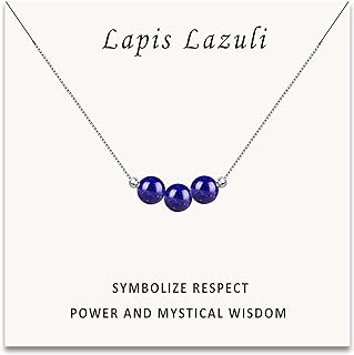 Sereney Sterling Silver Ball Chain Choker for Women and Teens, Featuring Dainty Lapis Lazuli Crystals, Perfect June, August, September Birthstone Gift