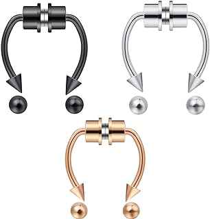 Fake Nose Ring Septum Piercing Magnet Magnetic Nose Hoop Rings Faux Septum Rings Non Piercing Clip On Nose Hoop Rings