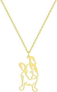 Chic Stainless Steel French Bulldog Pendant Necklace with Adjustable Cable Chain - Ideal Gift for Women - Minimalist Design