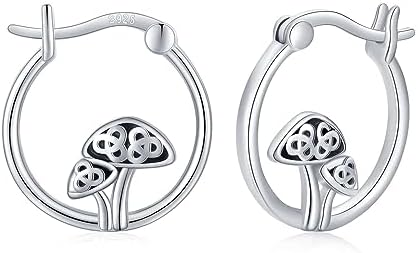 Hypoallergenic 925 Sterling Silver Earrings Paw Print/Mushroom/Cloud/Owl/Cherry Cute Hoop Earrings Huggie Earrings Cartilage Earrings Cute Jewelry Graduation Gifts for Women